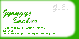 gyongyi backer business card